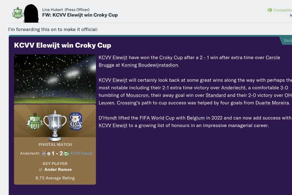 Hoe zou KCVV eruit zien... in 2040... op Football Manager?